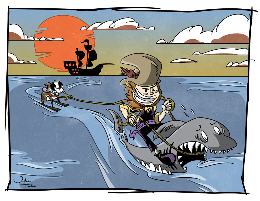 Sharks are second-class citizens in this comic, always